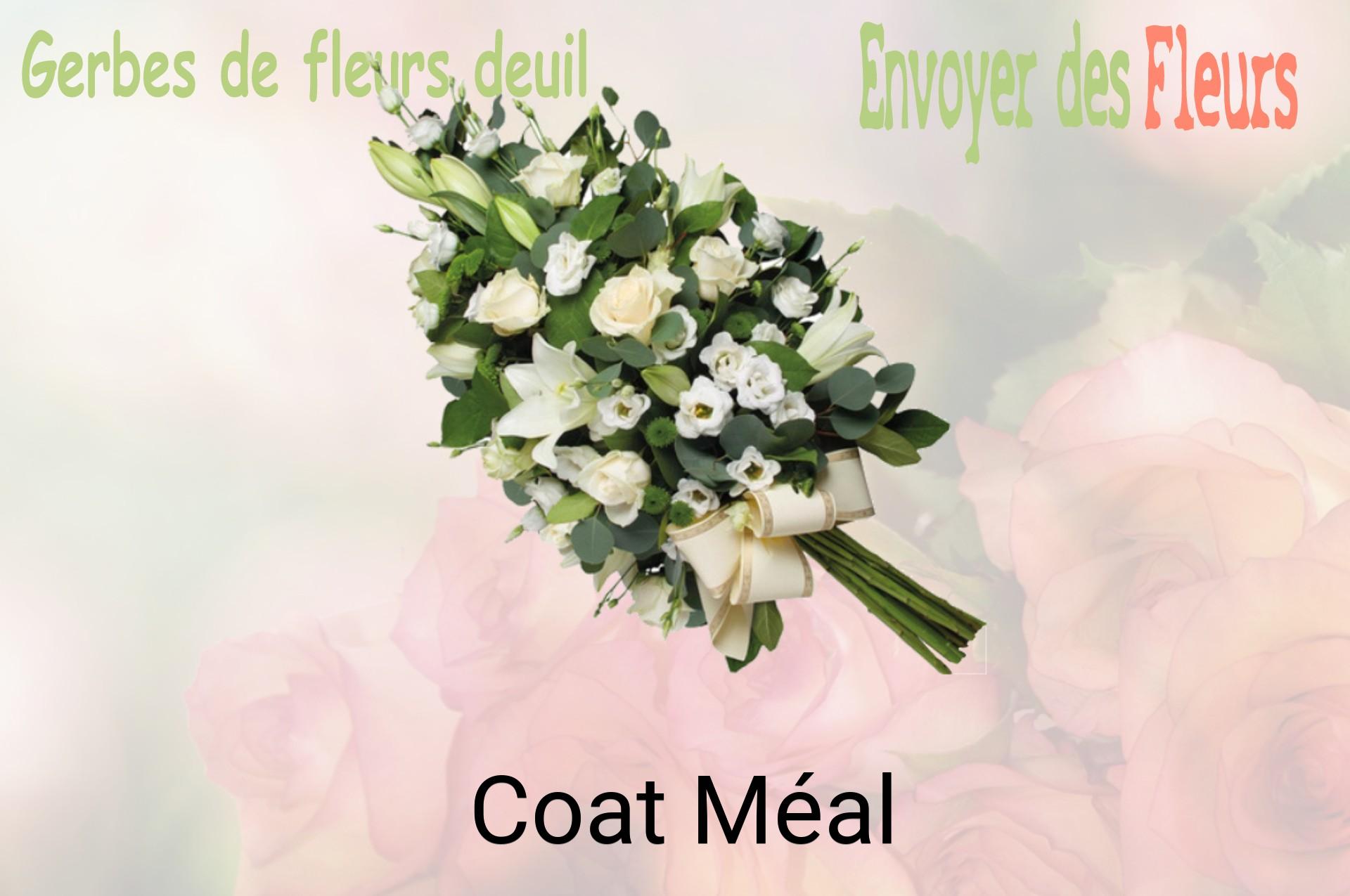 Gerbe de fleurs de deuil livrée à Coat-Méal